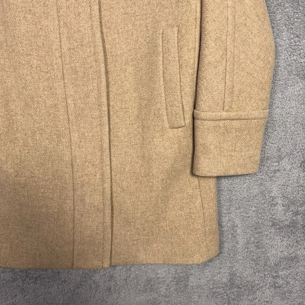 J Crew Stadium Cloth Coat Women 8 Cocoon Italian Nello Gori Wool Pea Camel Brown - Picture 2 of 11